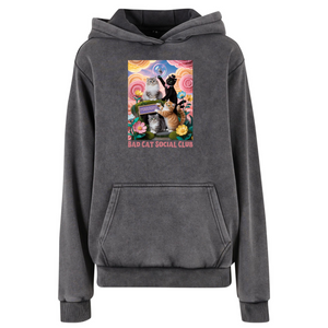 PURRADISE Acid Wash Vintage Heavy Hoodie